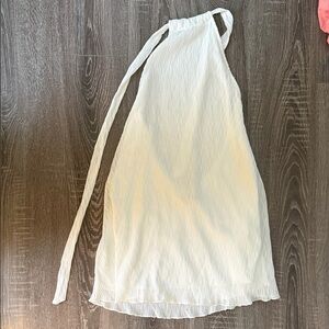 Elegant Backless White Halter Dress